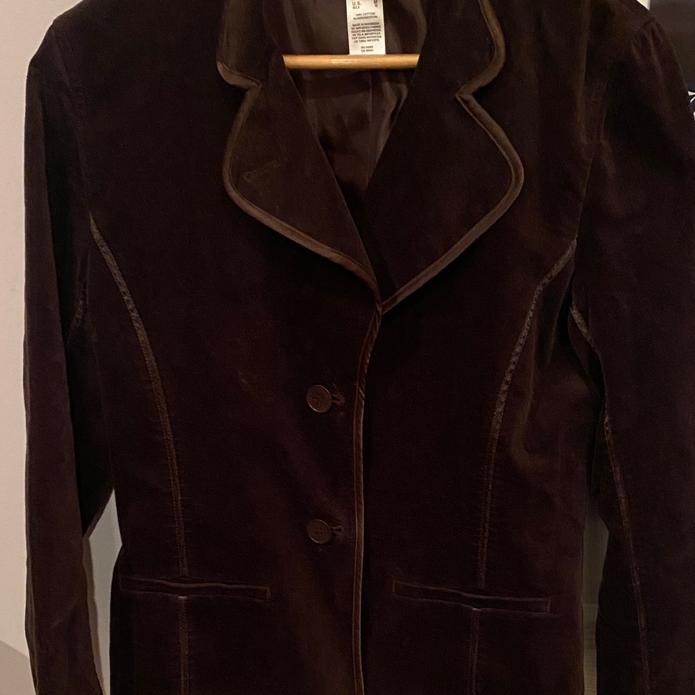 Jones New York Sport Women’s Medium Velvet Cotton Button Up Sport Coat Blazer